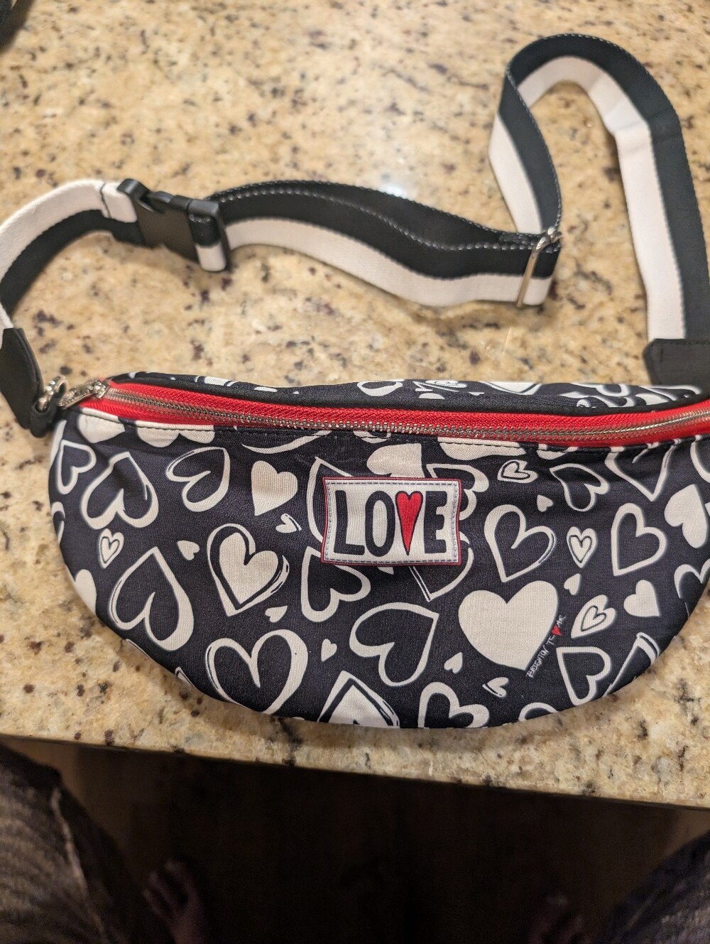 Brighton Endless Love Belt Bag Fanny Pack Black White